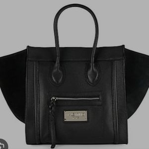 MARIO VALENTINO MADE IN ITALY REAL LEATHER LARGE CELINE LIKE TOTE BAG EUC